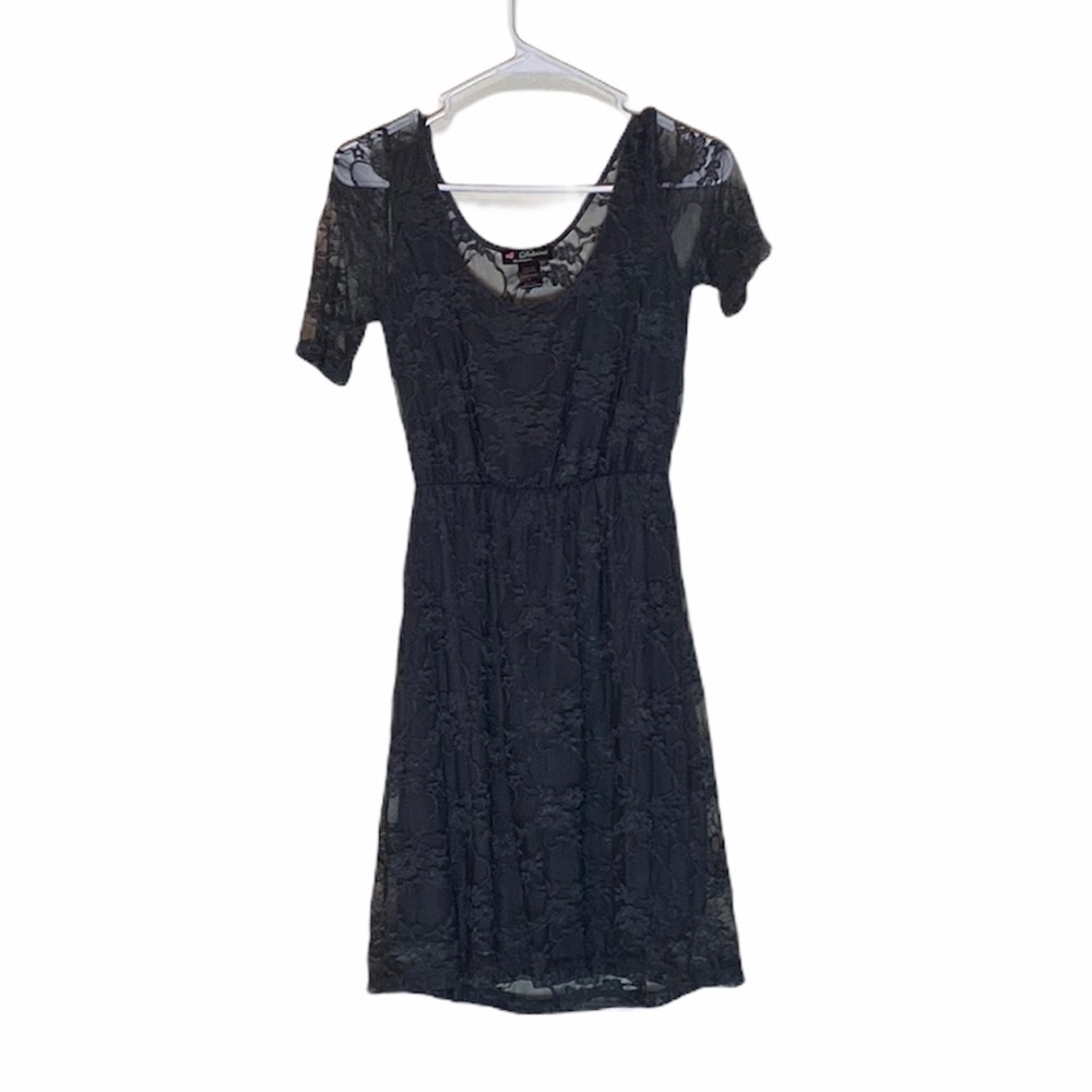 Delirious Short Sleeve Lace Dress with Lining